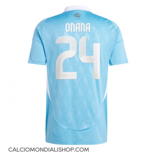 Maglie da calcio Belgio Amadou Onana #24 Seconda Maglia Europei 2024 Manica Corta